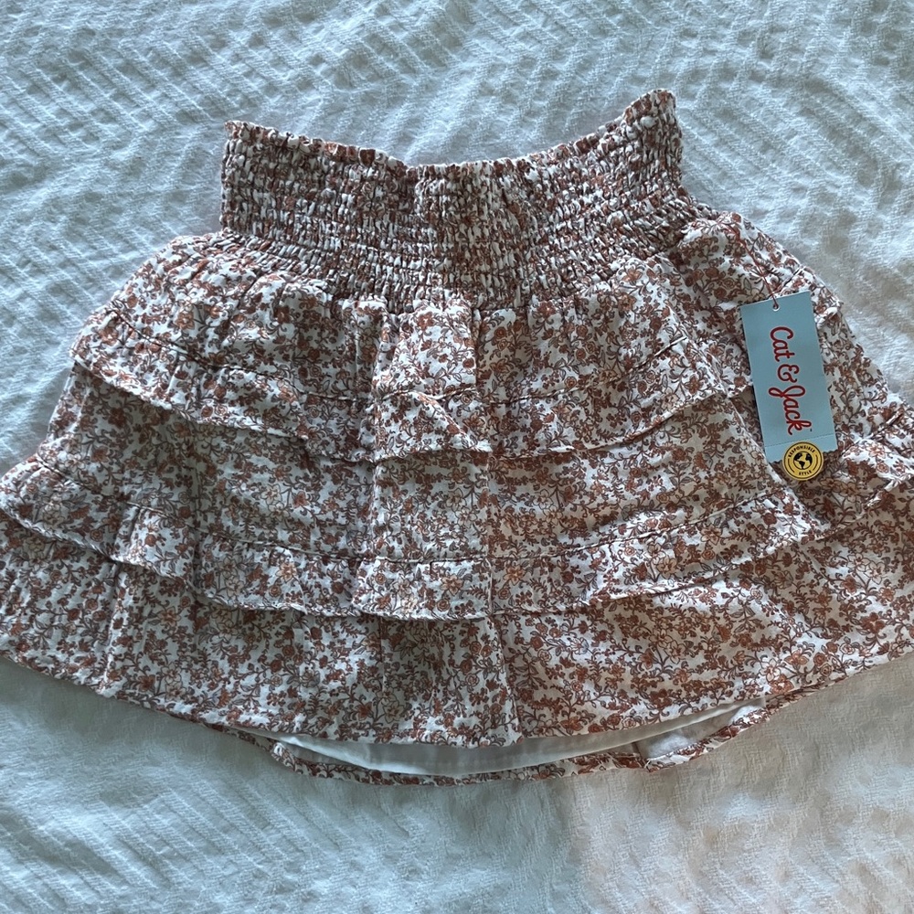 Cat & Jack Brown Floral Tiered Skirt